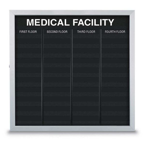 Corkboard, Fabric, Blk/Cld, 2 Door, 48 x 48"